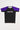 GB Essentials Women’s Rashguard in purple colorway, front layflat view with black body, purple sleeves, and EQUIPE Gracie Barra wordmark across the chest, finished with red stitching details.