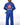 Back view of a child wearing the blue GBK Lite Ripstop kimono with a large Red Shield patch centered on the back, reinforced shoulder panels, clean stitching, and a tied white belt. Pants show a comfortable, reinforced fit.