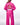 Back view of a young girl wearing the pink GBK Lite Ripstop kimono with a large Red Shield patch, reinforced shoulder panels, and a tied white belt—showing a comfortable, confident fit for training.