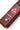 Close-up of the adult brown belt showing the Red Shield patch, Edition label, and size tag with textured belt weave.